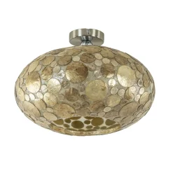 Plafondlamp Ufo goud schelpen 40cm>Straluma Best