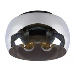 Plafondlamp zwart + smoke glas 40cm>Straluma Best