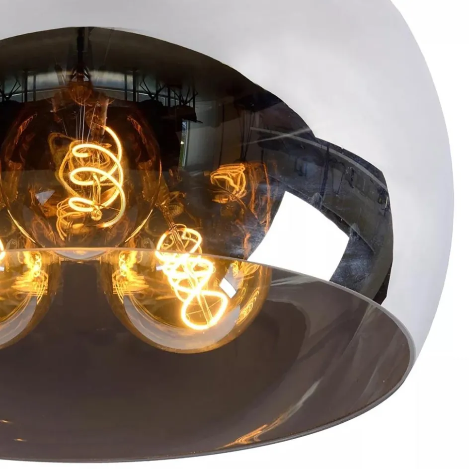 Plafondlamp zwart + smoke glas 40cm>Straluma Best