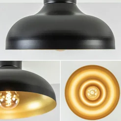 Plafondlamp zwart met gouden binnenkant><noscript><img width=