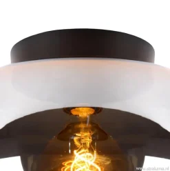 Plafondlamp zwart met smoke glas><noscript><img width=
