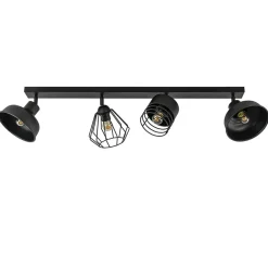 Plafondlamp zwart met verschillende kappen>Straluma Hot