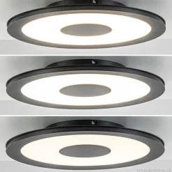 Plafondlamp zwart rond 38cm 3-st.dim.><noscript><img width=