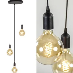 Plafondplaat rond zwart 3-lichts pendel ex.lb><noscript><img width=