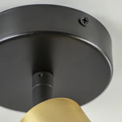 Plafondspot Bounce enkel rond zwart/goud><noscript><img width=