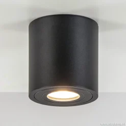 Plafondspot cilinder zwart gu10 IP44>Straluma New