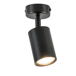 Plafondspot enkel zwart gu10>Straluma