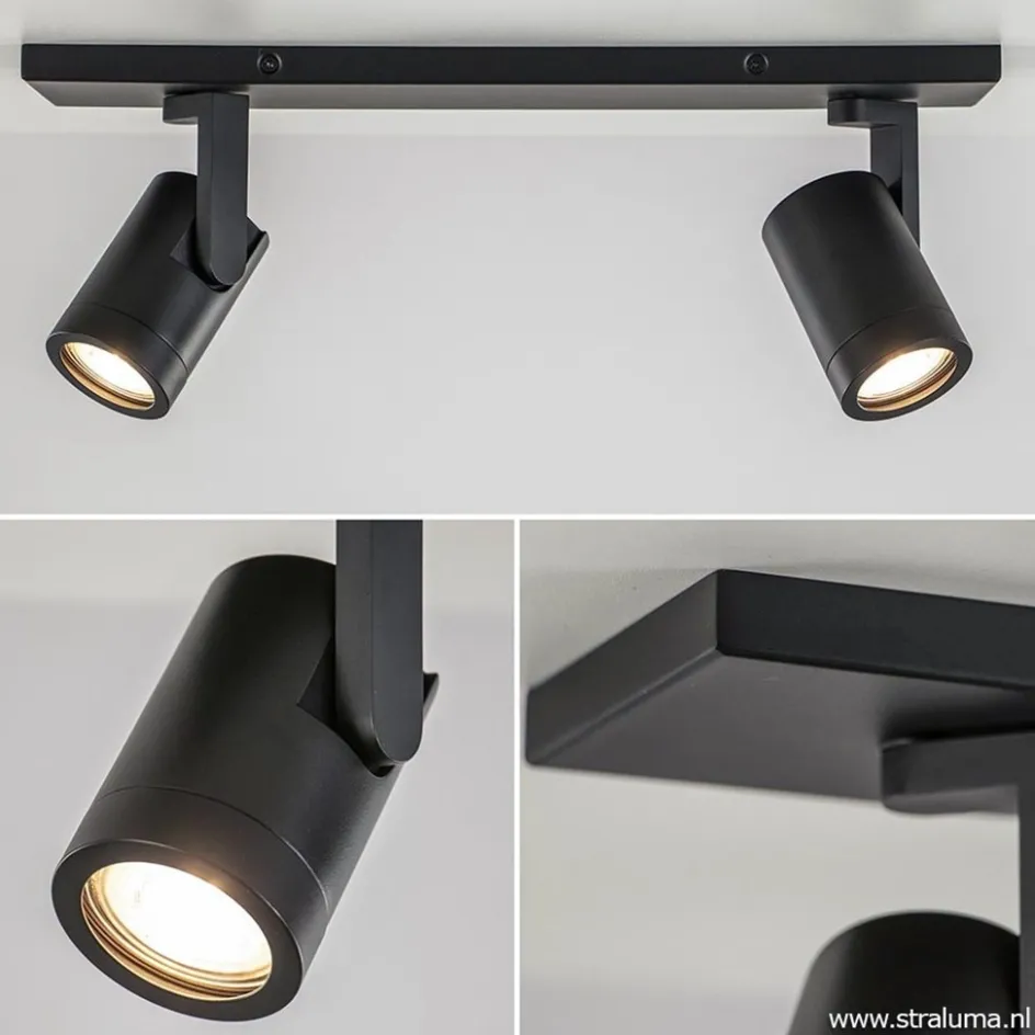 Plafondspot Halo 2L op balk zwart>Straluma Outlet