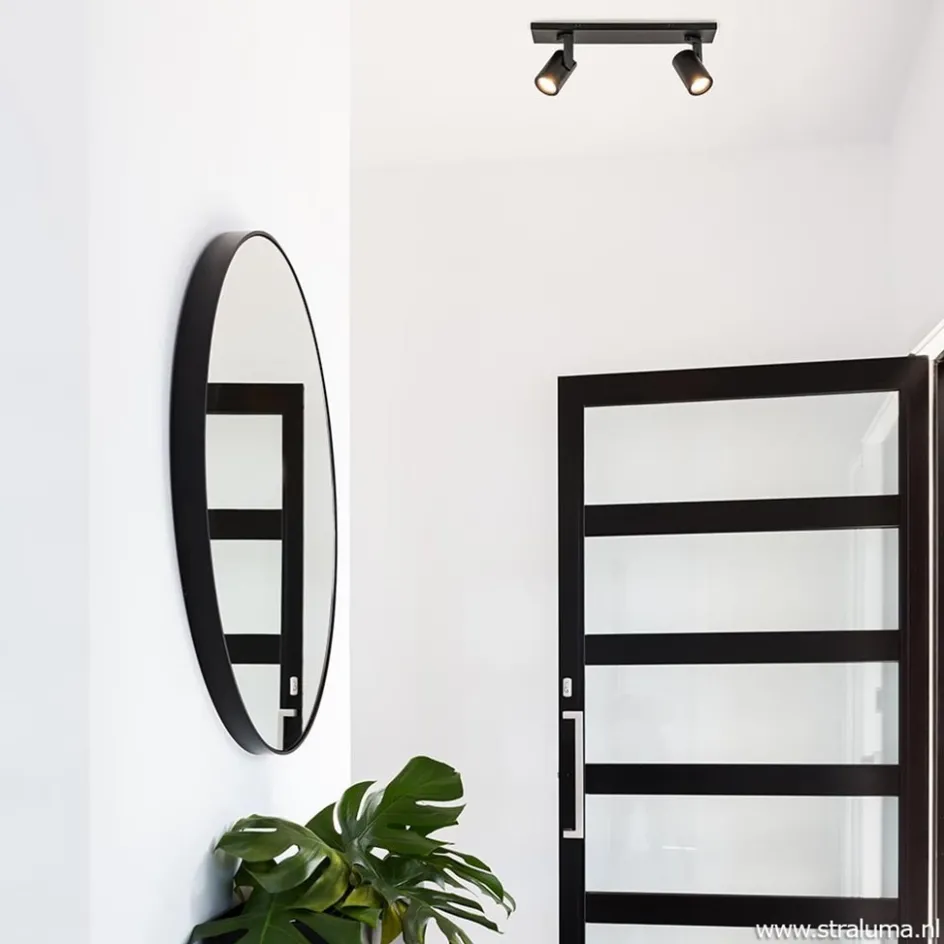 Plafondspot Halo 2L op balk zwart>Straluma Outlet