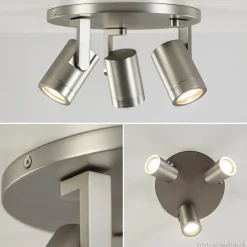 Plafondspot Halo 3L rond rvs><noscript><img width=