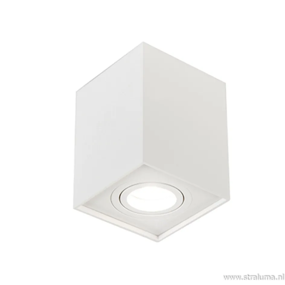 Plafondspot kubus wit verstelbaar gu10>Straluma Hot