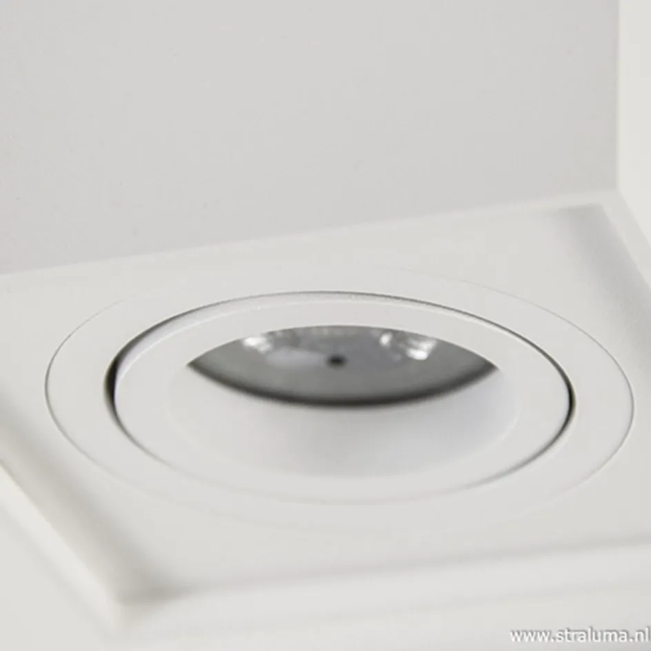 Plafondspot kubus wit verstelbaar gu10>Straluma Hot
