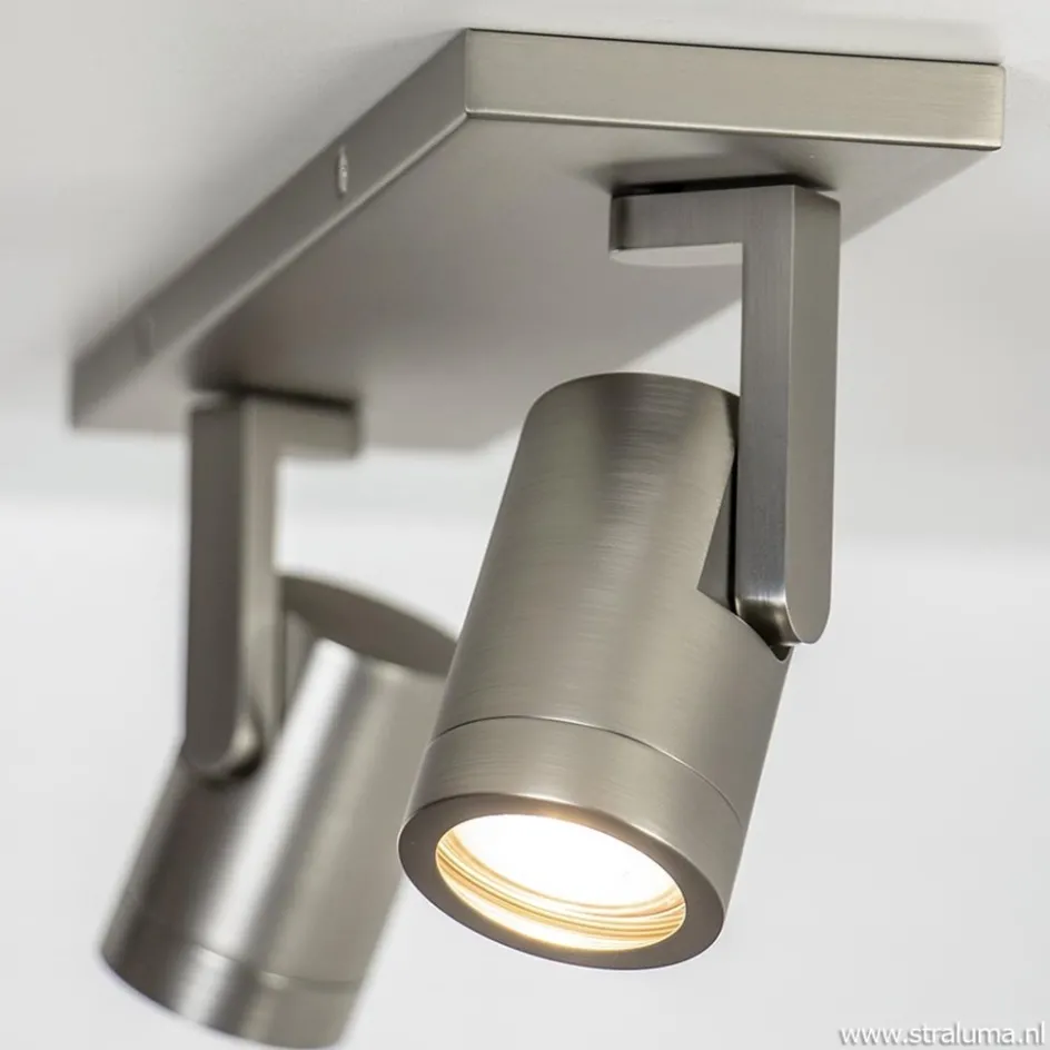 Plafondspot 2-licht op balk nikkel gu10>Straluma