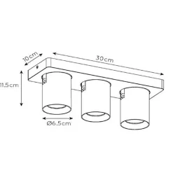 Plafondspot 3-lichts balk gunmetal gu10><noscript><img width=