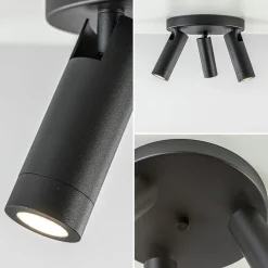 Plafondspot 3-lichts mat zwart/goud verstelbaar><noscript><img width=