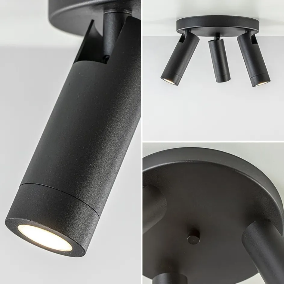 Plafondspot 3-lichts mat zwart/goud verstelbaar>Straluma Outlet