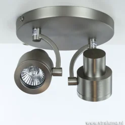 Plafondspot 2-lichts rond nikkel gu10><noscript><img width=