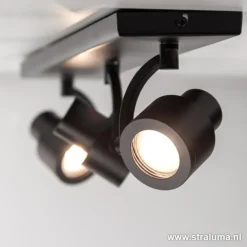Plafondspot mat zwart balk 3-lichts gu10><noscript><img width=