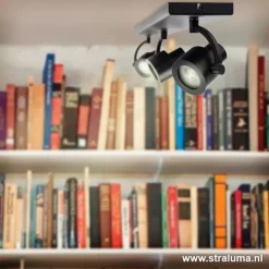 Plafondspot mat zwart balk 3-lichts gu10><noscript><img width=