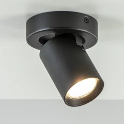 Plafondspot Oliver enkel tube zwart gu10>Straluma Outlet