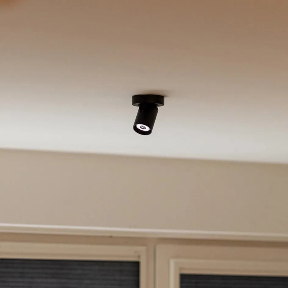 Plafondspot Oliver enkel tube zwart gu10>Straluma Outlet