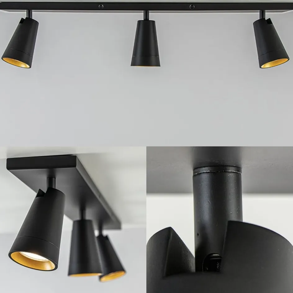 Plafondspot Petunia 3L balk zwart/goud>Straluma Sale