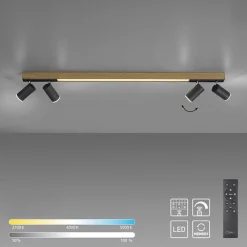 Plafondspot Pure Lines antraciet/hout cct>Straluma Sale