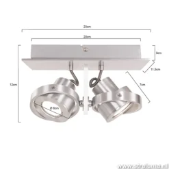 Plafondspot Quatro 2L alu led incl.gu10><noscript><img width=