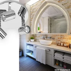 Plafondspot Rain 3l rond chroom IP44><noscript><img width=