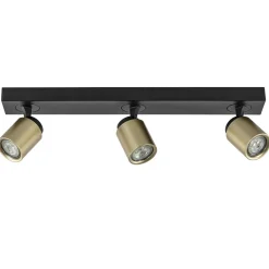Plafondspot Razza 3l balk zwart/goud gu10>Straluma Outlet