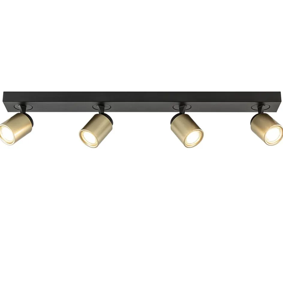 Plafondspot Razza 4L balk zwart/matgoud>Straluma Outlet
