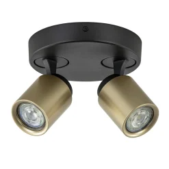 Plafondspot Razza 2L rond zwart/goud>Straluma New