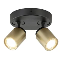 Plafondspot Razza 2L rond zwart/goud>Straluma New