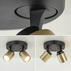 Plafondspot Razza 2L rond zwart/goud><noscript><img width=