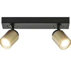 Plafondspot Razza 2L zwart/goud>Straluma Best