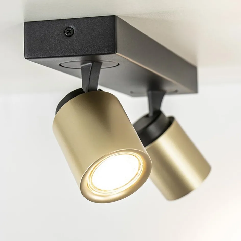 Plafondspot Razza 2L zwart/goud>Straluma Best