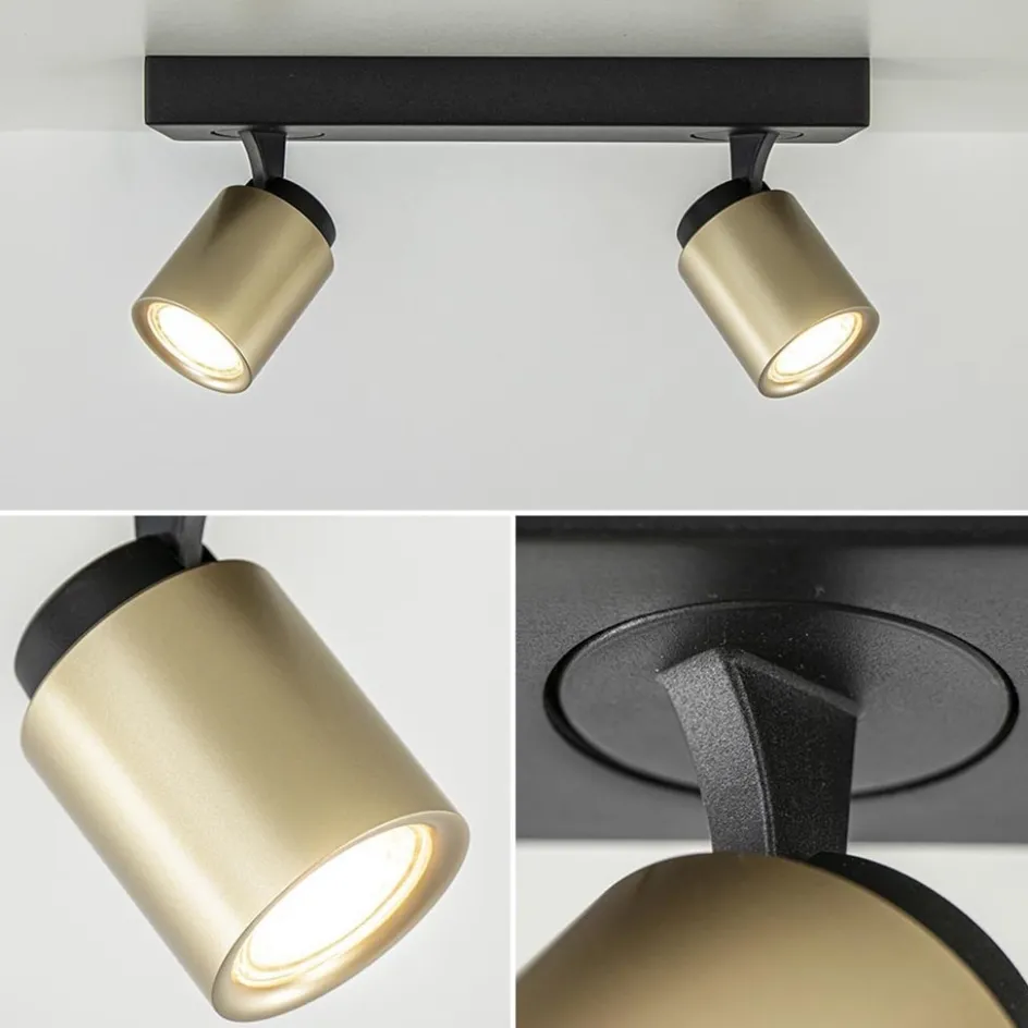 Plafondspot Razza 2L zwart/goud>Straluma Best