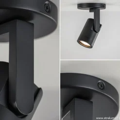 Plafondspot rond enkel zwart ex.gu10><noscript><img width=