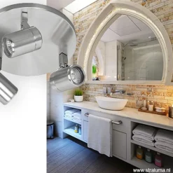 Plafondspot rond Rain 3-l nikkel IP44><noscript><img width=