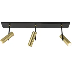 Plafondspot Trend 3L zwart/goud gu10 mini>Straluma New