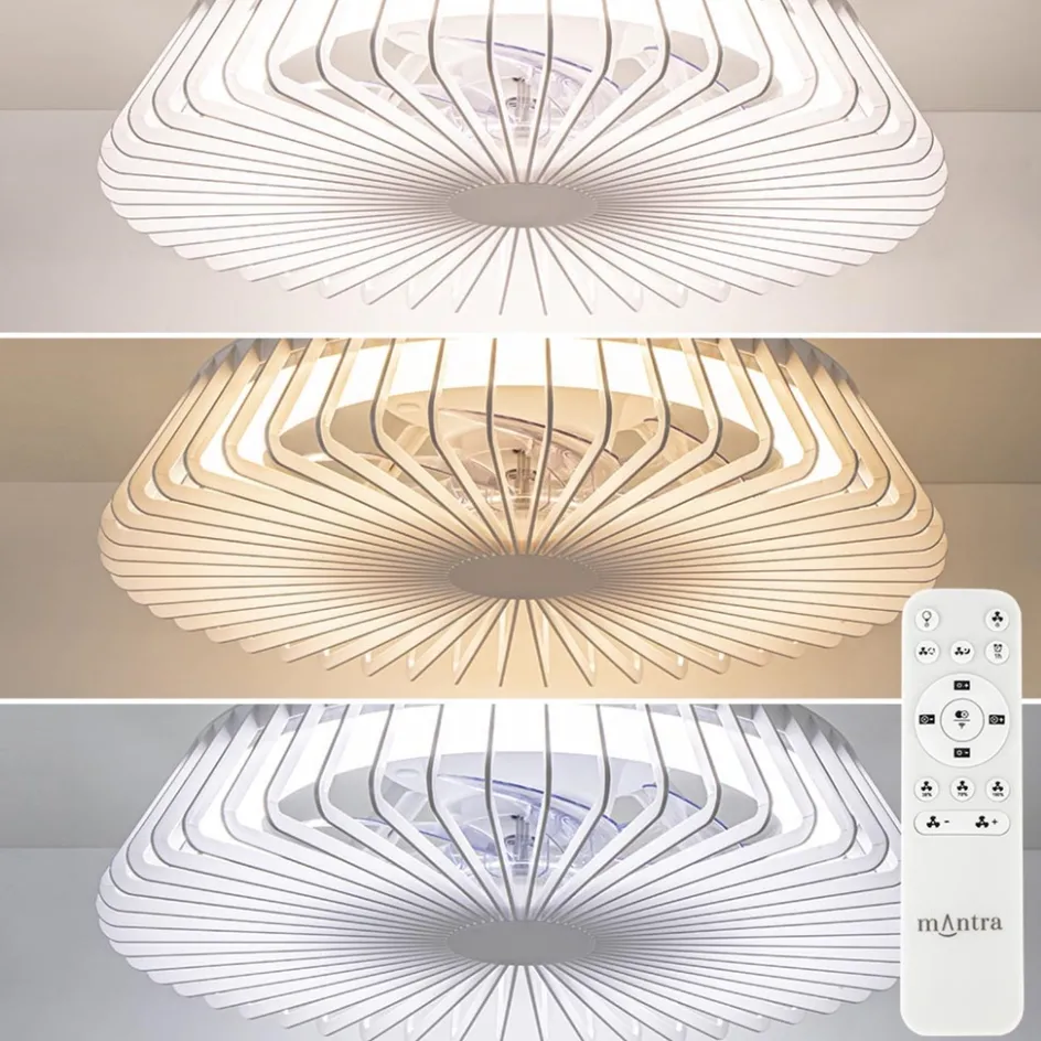 Plafondventilator mini wit inclusief dimbaar LED>Straluma Outlet