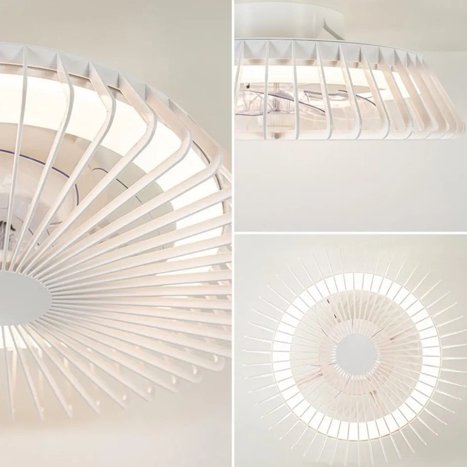 Plafondventilator mini wit inclusief dimbaar LED>Straluma Outlet