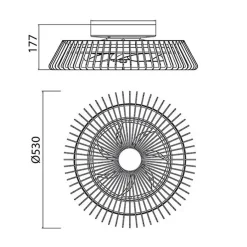 Plafondventilator mini wit inclusief dimbaar LED><noscript><img width=
