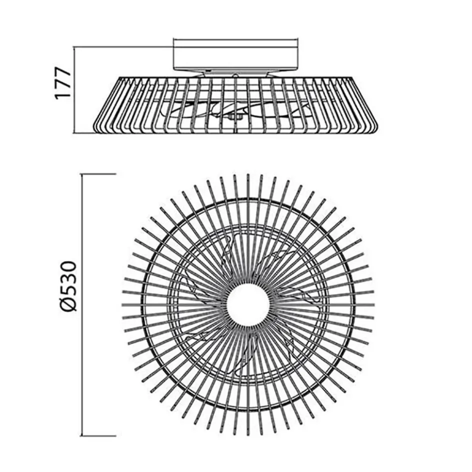 Plafondventilator mini wit inclusief dimbaar LED>Straluma Outlet