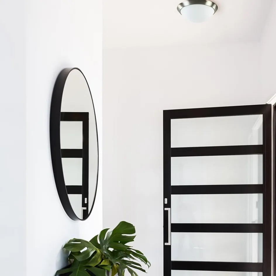 Plafonnière rvs + mat glas 30cm>Straluma Outlet