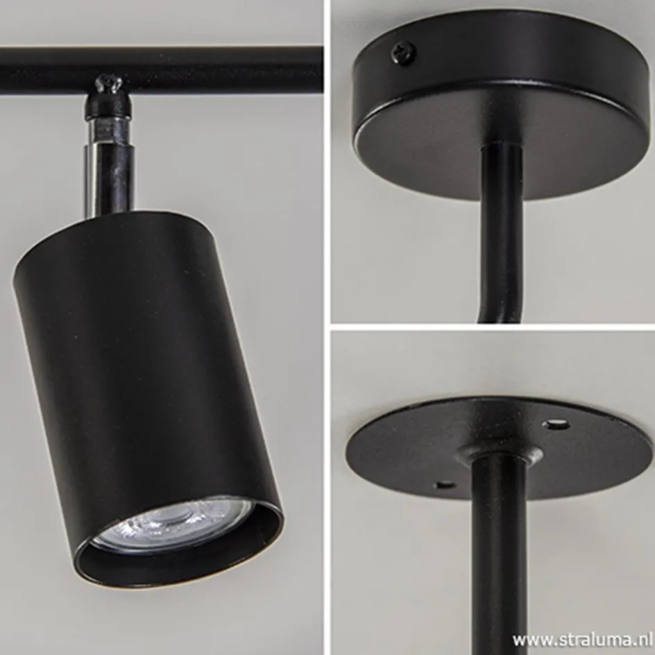 Rail zwart 5-lichts 160cm gu10>Straluma Best