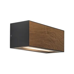 Rechthoekige buitenlamp donker grijs/hout>Straluma Clearance