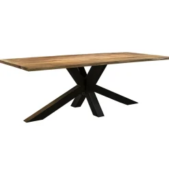 Rechthoekige eettafel mango hout met kruispoot>Straluma Discount