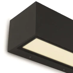 Rechthoekige LED buitenlamp up+down mat zwart>Straluma Clearance