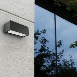 Rechthoekige LED buitenlamp up+down mat zwart><noscript><img width=